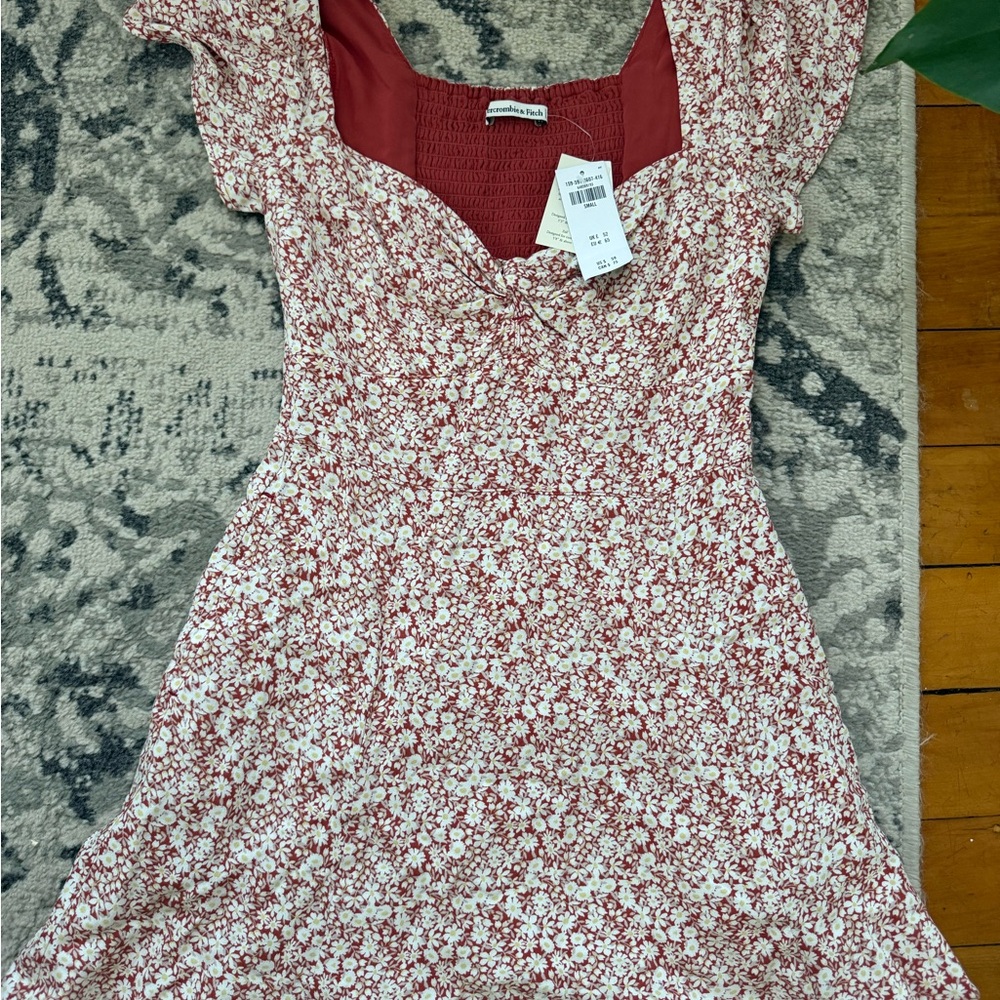 Abercrombie & Fitch Red and White Floral Mini Dress